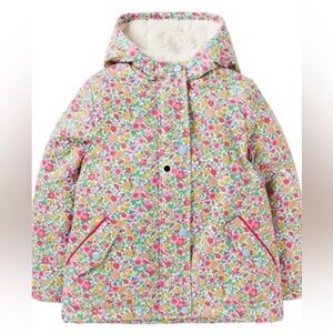 Mini Boden Sherpa Lined Anorak Ditsy Floral Jacket- 3-4Y